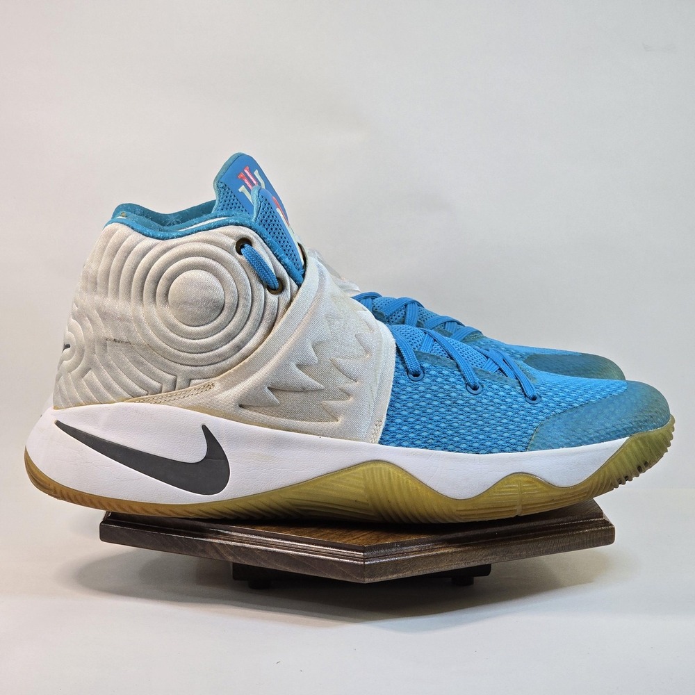 Nike Kyrie 2 Shoes Mens Size 14 Blue White Basketball Strap Gum Sole 823108-144